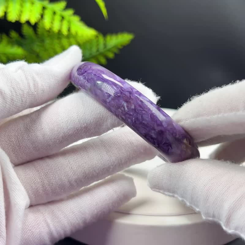 高等級 紫龍晶手镯 53+MM 高瓷玉化寶石手環女 增添貴氣 心靈守護 - 手鍊/手環 - 寶石 紫色