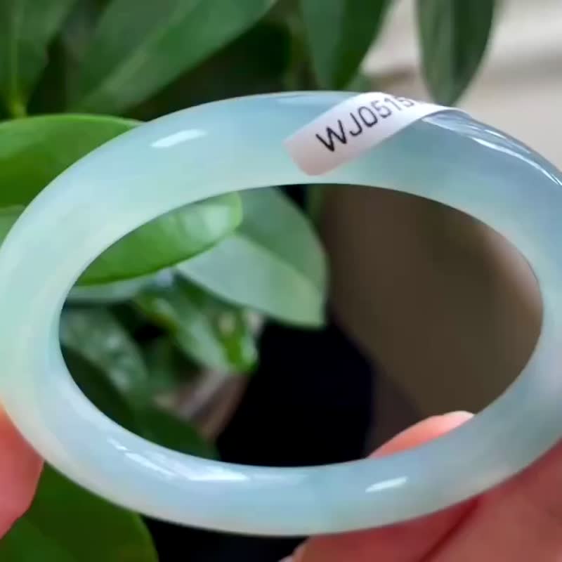 氷種 天然翡翠 ミャンマーA貨翡翠バングル • ハイグレード氷種シー