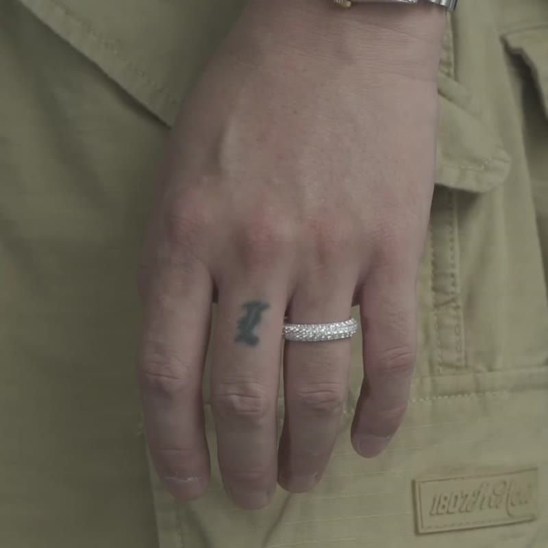 Wbj 多排滿鑲嵌戒指 全手工鑲嵌
