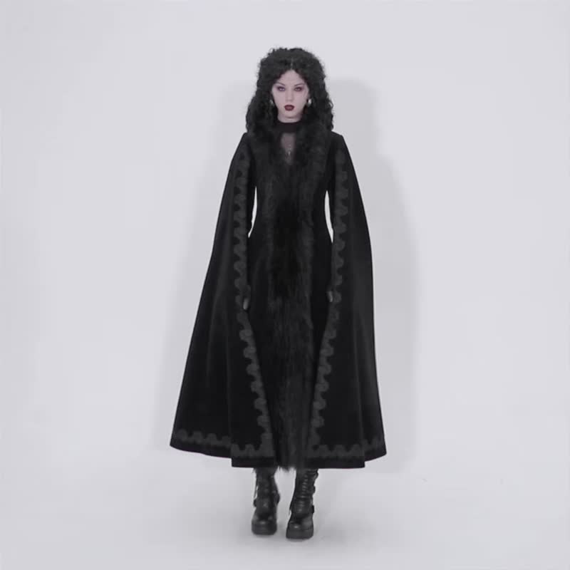 Gothic shaman classic imitation cashmere cape jacket - Women's Casual & Functional Jackets - Other Materials Black