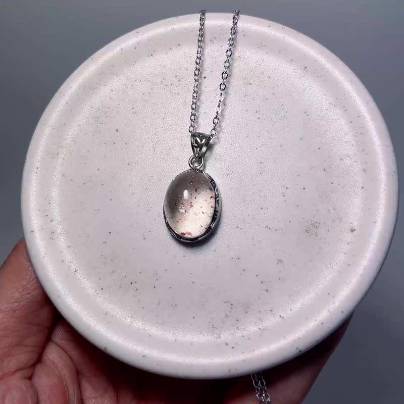 天然礦石 超七金草莓 925純銀 項鍊 高能水晶 - 項鍊 - 寶石 透明