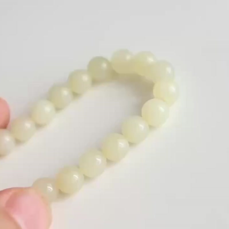 天然和田玉單圈手鏈 蜂蜜水色手鏈 氣質百搭款送女生閨蜜生日禮物 - 手鍊/手環 - 玉石 