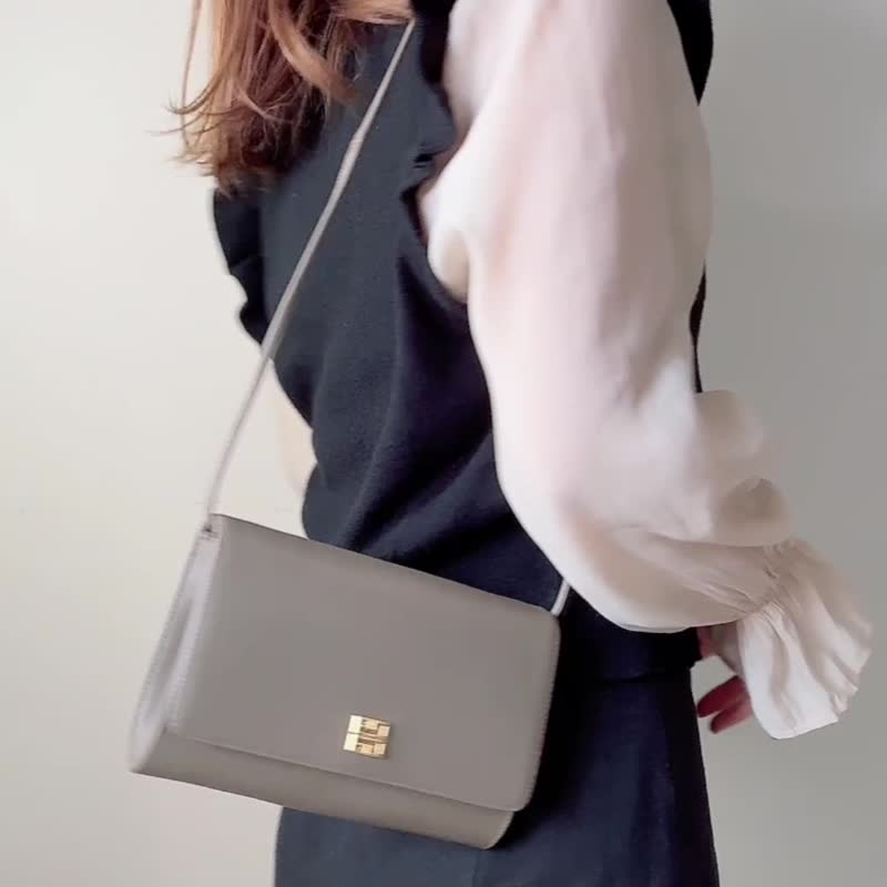 中古 Givenchy 紀梵希 牛皮兩用手袋 - 側背包/斜背包 - 真皮 卡其色