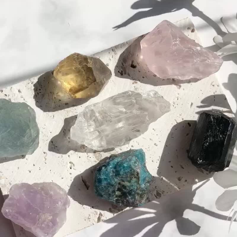 【聖誕禮盒 | 天然原礦七色組】A組/水晶原礦//僅一組 - 擺飾/家飾品 - 水晶 