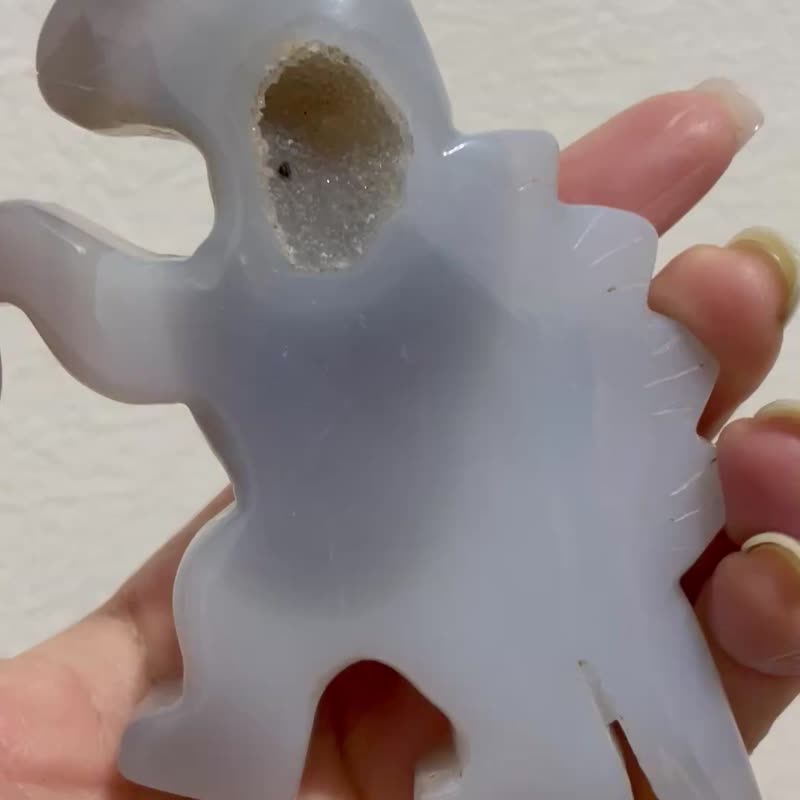光之化石 時光守護獸【恐龍藍紋瑪瑙晶洞擺件】蒐藏等級/一物一拍 - 擺飾/家飾品 - 水晶 多色