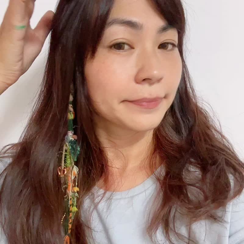 Monstera monstera taro braided hair accessories braided hair clips themed detachable hair accessories - ที่คาดผม - ไฟเบอร์อื่นๆ สีเขียว