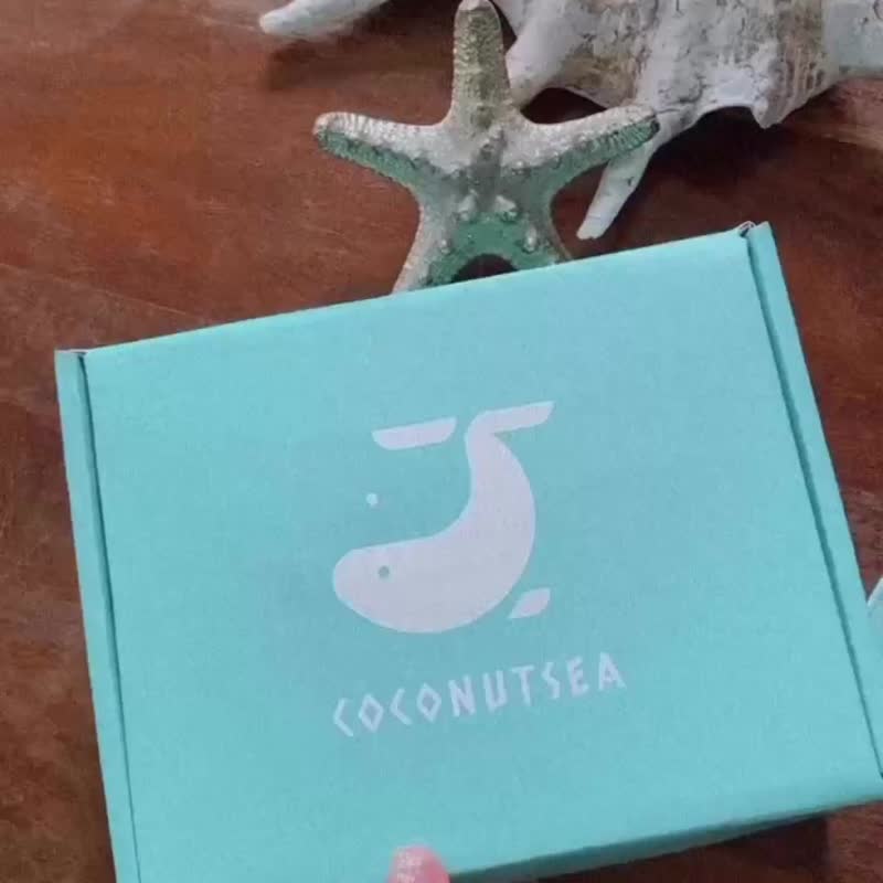 海洋 珠寶盒 美人魚的貝殼飾品盒 戒指盒 耳環 項鍊 收納盒 - 項鍊 - 環保材質 藍色