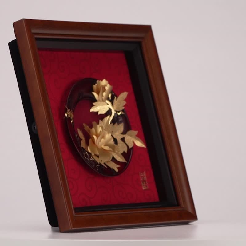 Flowers bloom and wealth│Colleague promotion, executive promotion, elder birthday gift│Graduation thank you gift box - Picture Frames - 24K Gold Gold