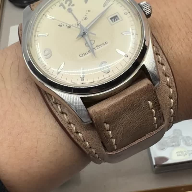 Brown Watch Straps, Leather Watch Band, Bund Straps 20mm 19mm, WristWatch Band - สายนาฬิกา - หนังแท้ สีนำ้ตาล