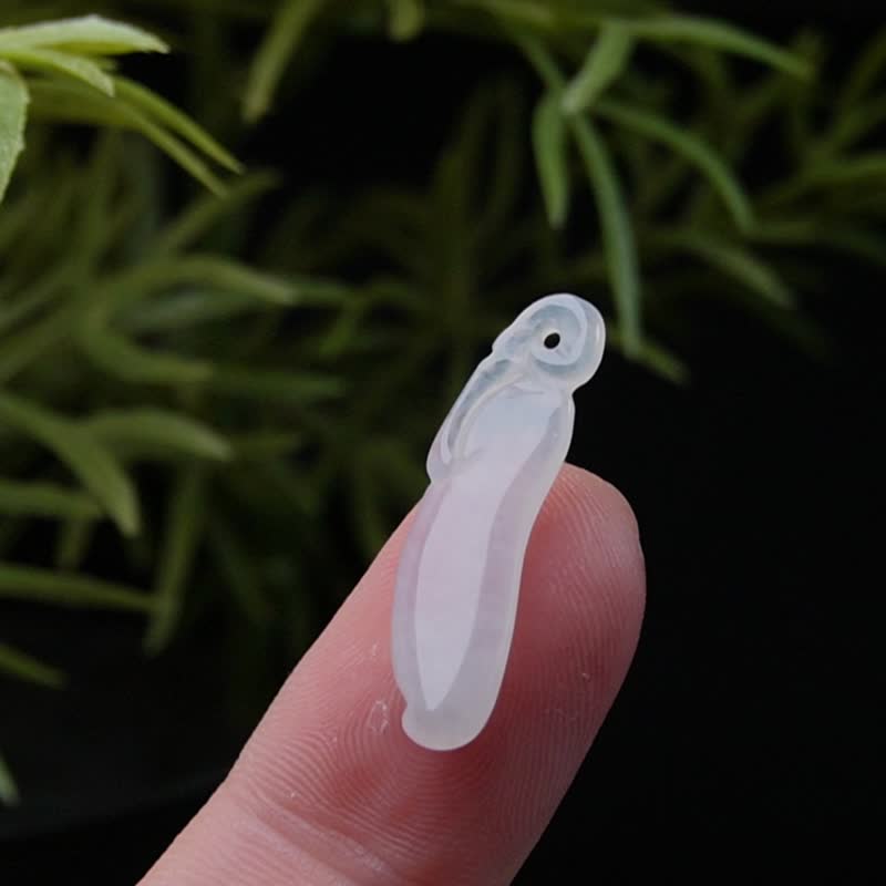 【福如東海】アイスジェード製 福瓜（フーグァ） | 裸石 | 天然ミャンマー産ジェード（翡翠A貨） | ギフト - チャーム - 翡翠 透明