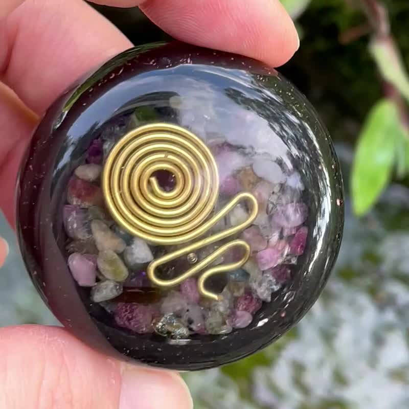 Bronze Spiral Tree of Life Aogang Portable Disk | Happiness and Confidence - อื่นๆ - คริสตัล สีดำ