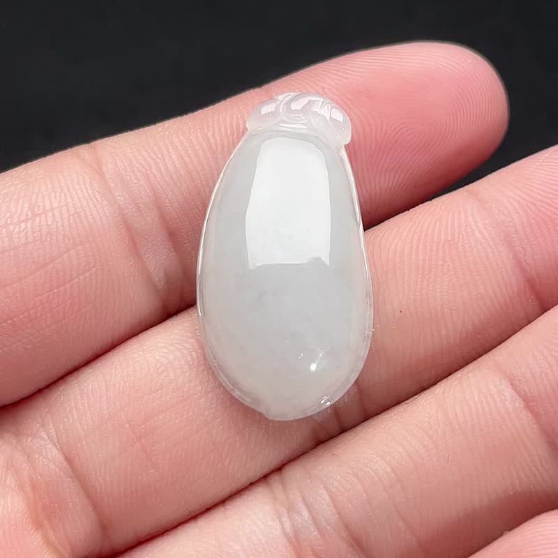 冰糯翡翠福瓜 | 天然緬甸玉翡翠A貨 - 金工/飾品 - 玉石 白色
