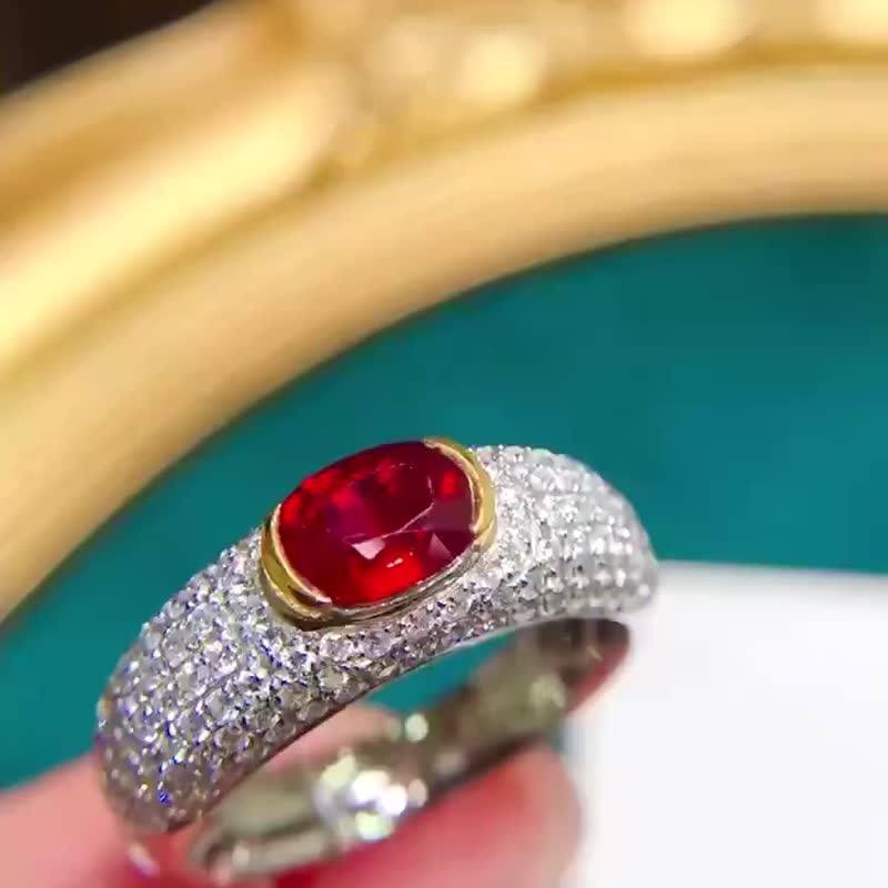 AIGS無燒紅寶石戒指  1.11克拉 - 戒指 - 寶石 