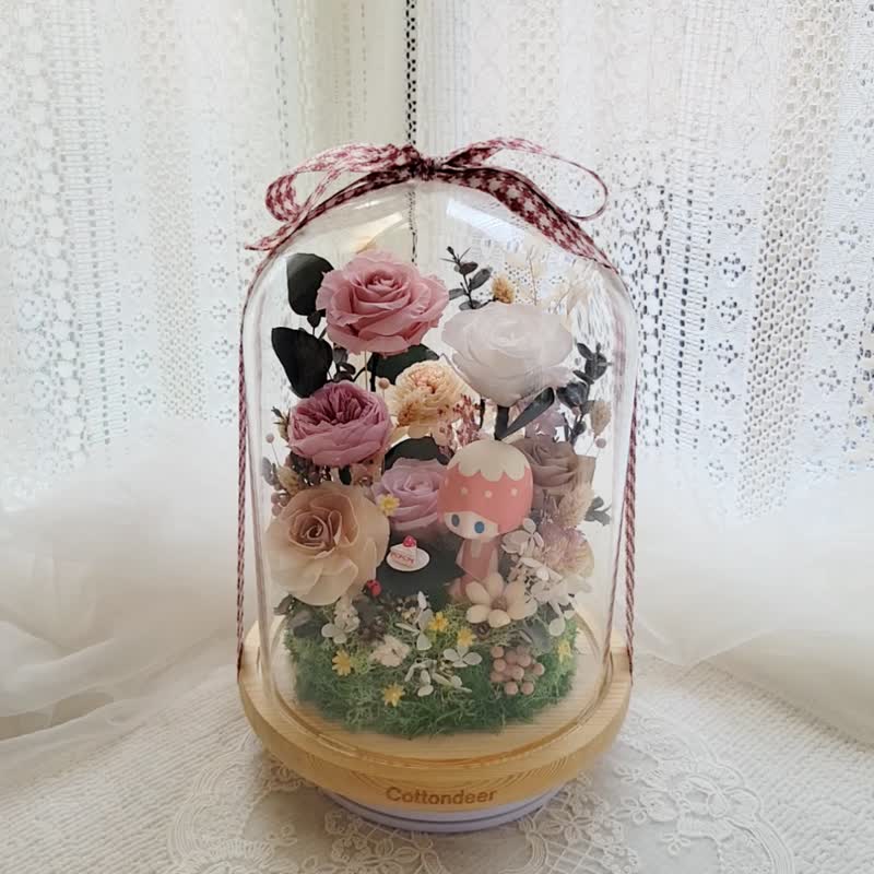 Hidden Garden Picnic Everlasting Rose Glass Globe. Ornaments. Comes with packaging. Gift - ของวางตกแต่ง - พืช/ดอกไม้ 