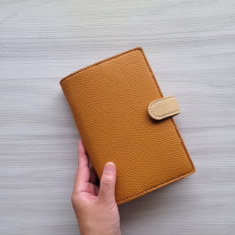 Customizable colors A6 handmade loose-leaf handbook 12 kinds of handbook materials stationery bullet notebook 5 colors caramel - Notebooks & Journals - Faux Leather Orange