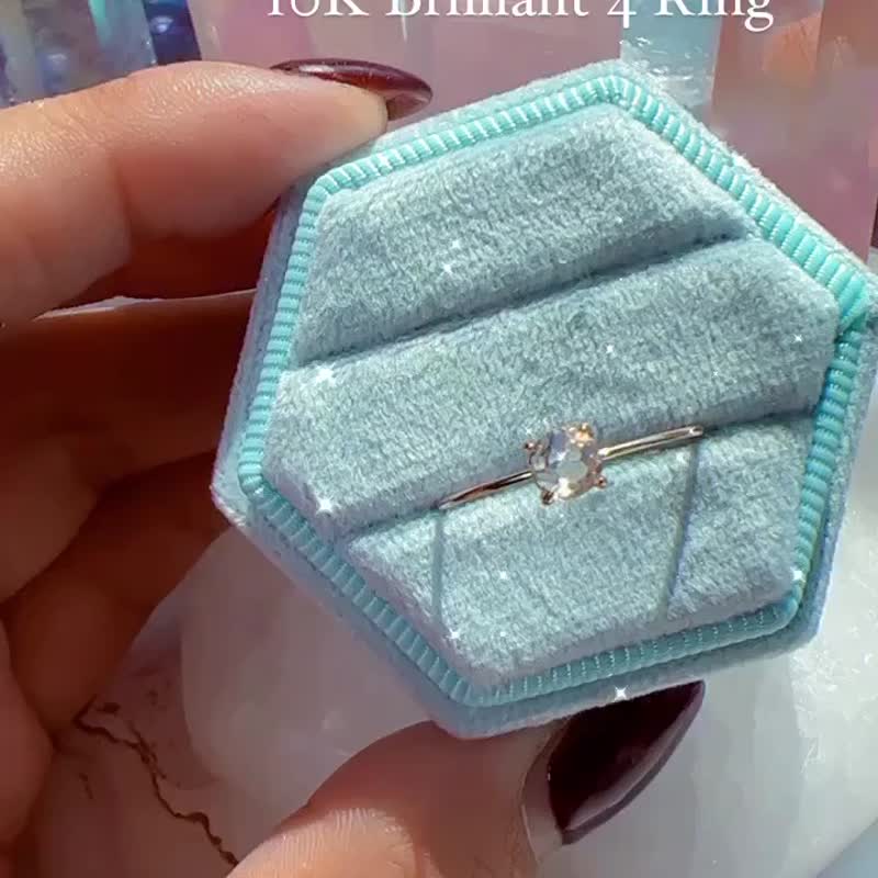 【Video】Scorolite 10K Brilliant ring (4mm) - General Rings - Semi-Precious Stones Pink