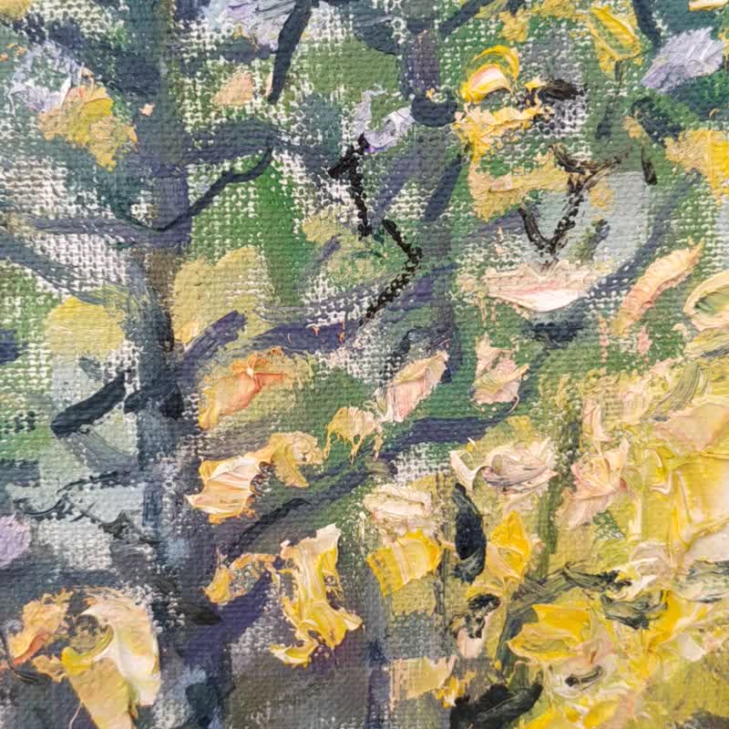 Pine Trees Painting Nature Summer Impressionism Art Original Artwork Oil - 插畫/繪畫/寫字 - 其他材質 