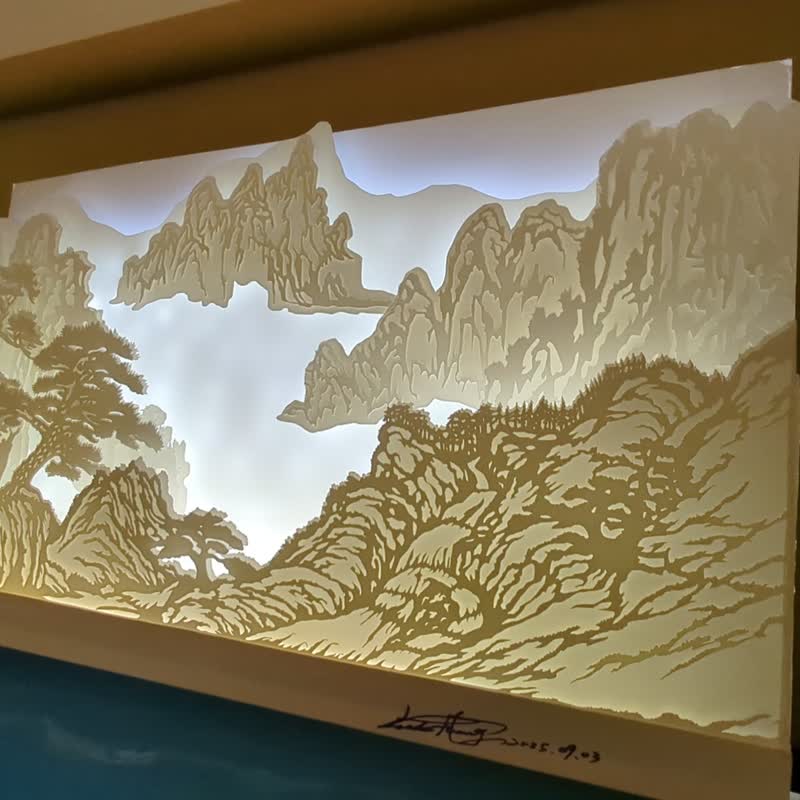 中國山水畫 - 紙雕燈 - 木工/竹藝/紙雕 - 紙 白色
