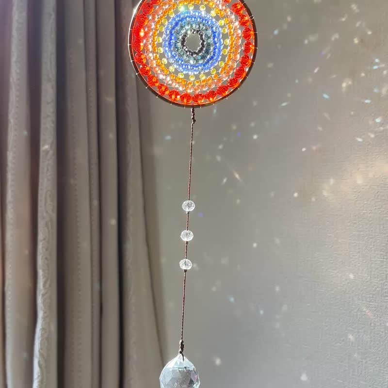 Orange-Blue-Rainbowcolor-Mandala Suncatcher - อื่นๆ - แก้ว สีส้ม