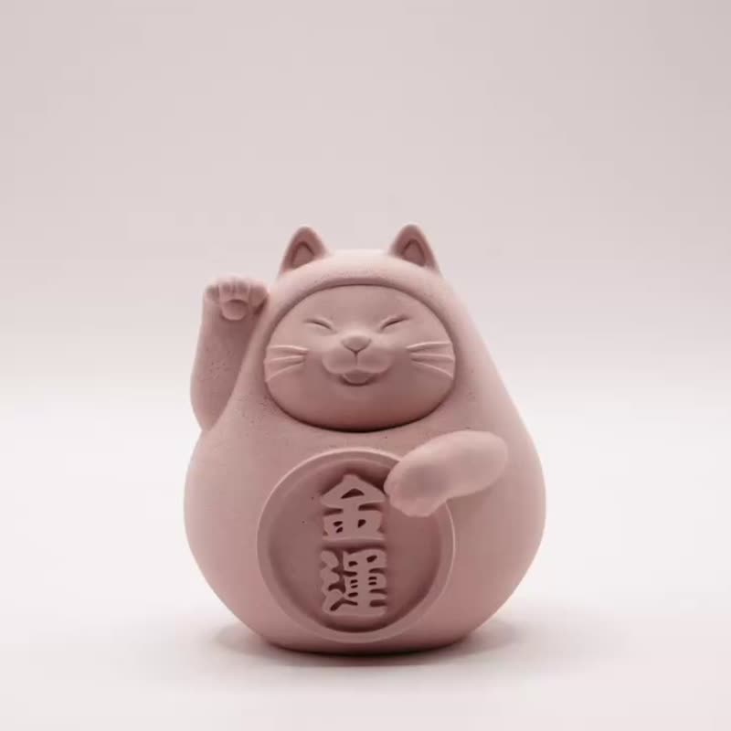 [Fortune rolling] Chubby Lucky Cat Love Fan - Fragrances - Cement Pink