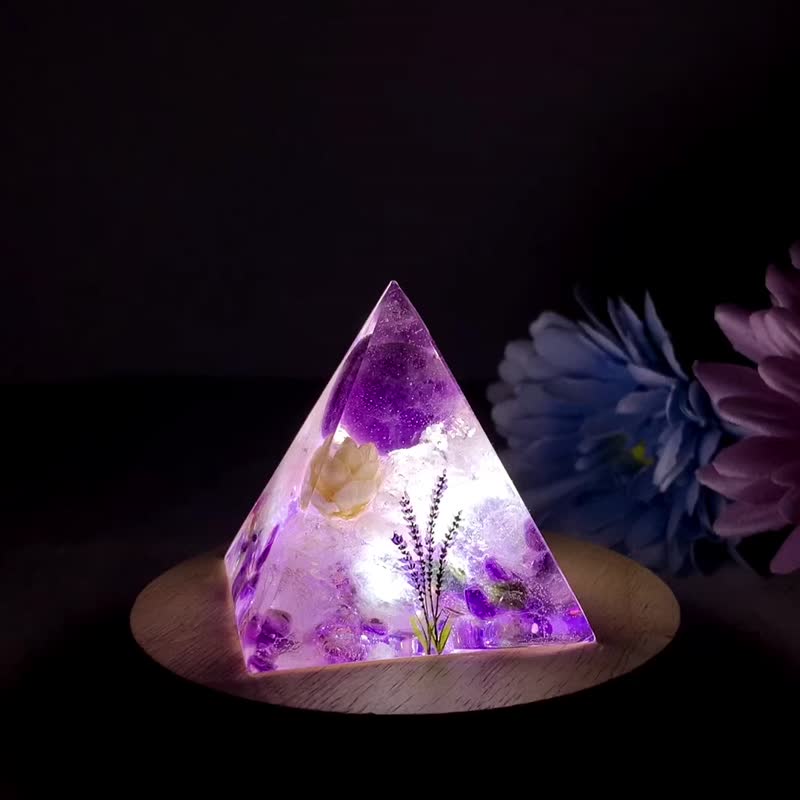 Lavender Amethyst Night Light Natural Stone Atmosphere Lamp Handmade Gift Home Decoration - Lighting - Crystal Purple