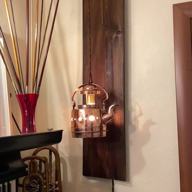 Teapot Plug in Sconce - Wall Décor - Copper & Brass Gold