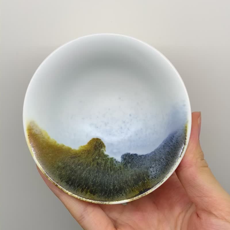 寫意汝窯山水 飲杯 90ml 邱毓寧 鶯歌燒 A14 - 茶壺/茶杯/茶具 - 瓷 多色