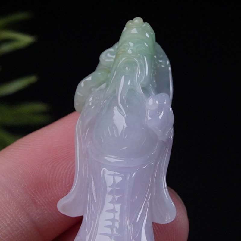 春帶彩翡翠壽翁項鍊 | 天然緬甸玉A貨翡翠 | 送禮 - 吊飾/掛飾 - 玉石 綠色