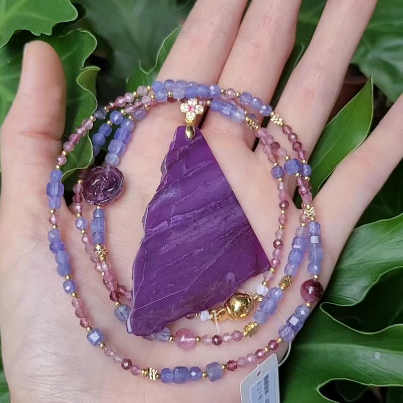 天然 頂級 舒俱來 碧璽 丹泉石 紫氣東來 富貴 智慧 項鍊 單品 - 項鍊 - 寶石 紫色