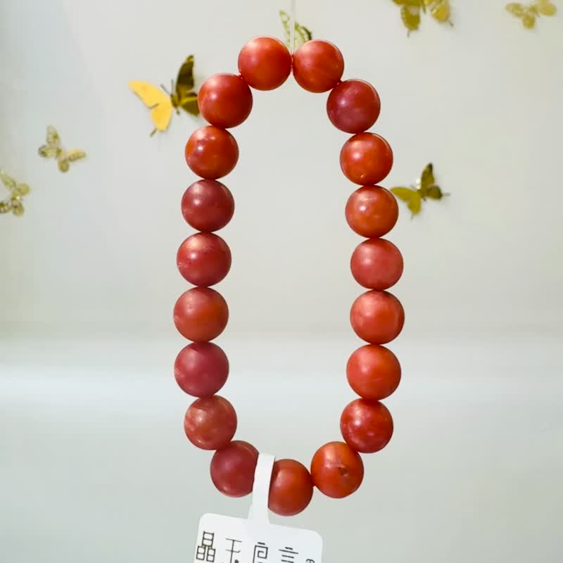 精品保山柿子紅南紅10mm31.87g去熱散寒氣血循環補血養顏正向能量 - 手鍊/手環 - 水晶 紅色