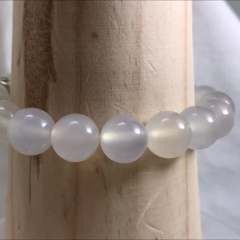 White Agate Lovers Stretch Bracelet Beads Precious Stones 6mm 10mm