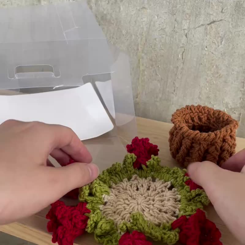 小花杯墊花盆組 - 擺飾/家飾品 - 棉．麻 多色