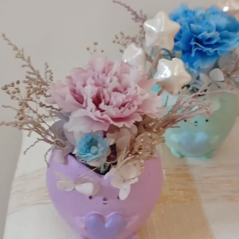 母親節禮物開運玫瑰康乃馨永生盆花桌花  生日企業課程工商贈禮 - 乾燥花/永生花 - 植物．花 多色
