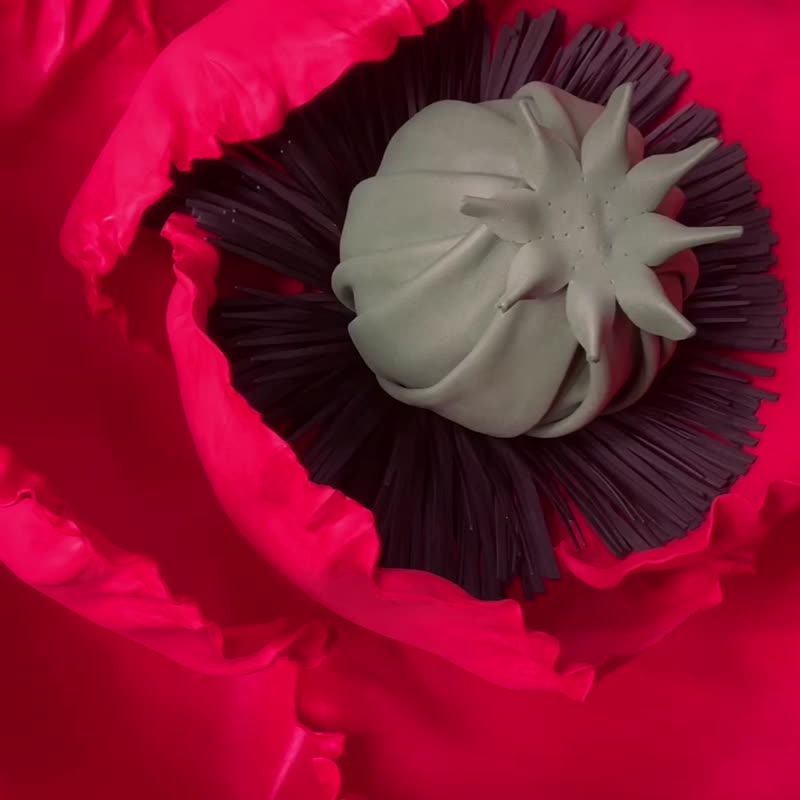 A set of 7 huge red flowers. Wedding flowers decor. Event decoration. Showcase - 其他 - 其他人造纖維 紅色