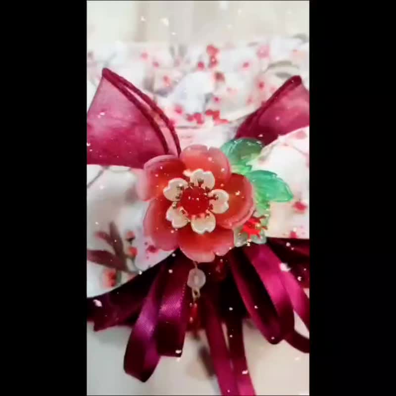 倚梅園。花邊項圈 - 紅色丨貓兔狗 寵物領巾 項圈 頸圈 - 項圈/牽繩 - 其他材質 紅色