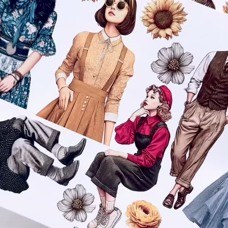 Character - Spring&Summer (인물 - 봄&여름) Set pack - 貼紙 - 紙 