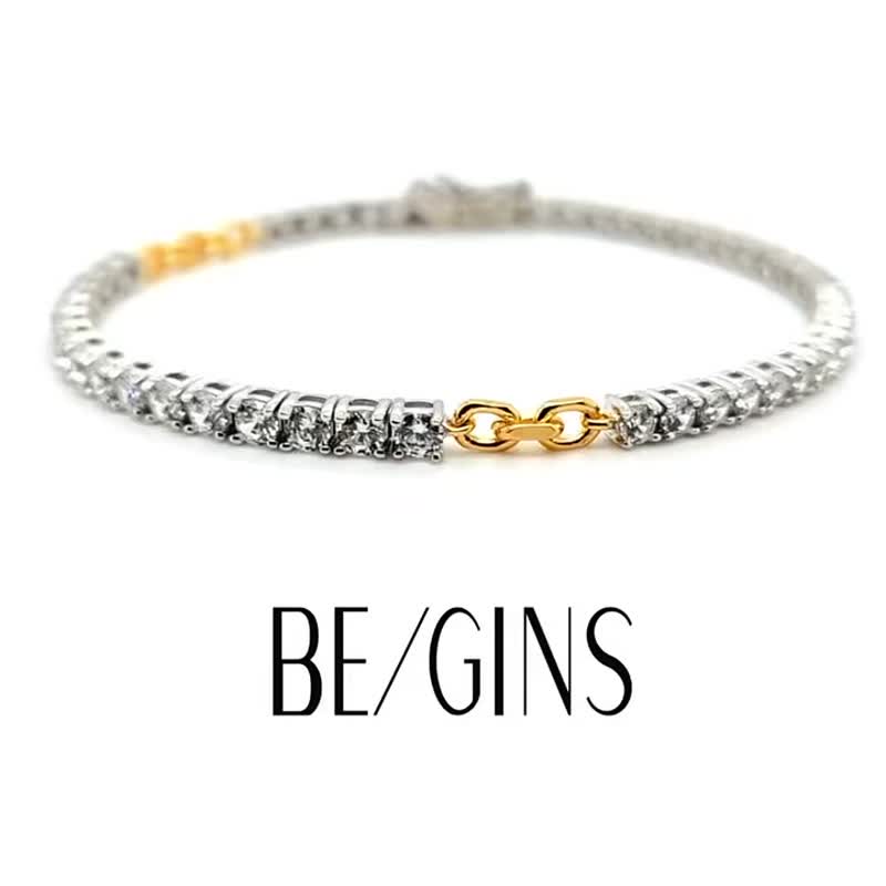 BB ANKER CHAIN TENNIS BRACELET - 手鍊/手環 - 純銀 銀色
