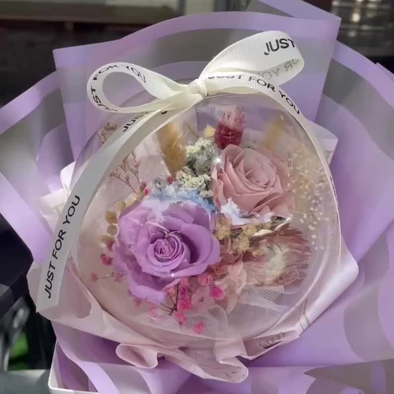 表達心意的首選 情人節花束 生日花束 永生玫瑰花 送提袋 - 乾燥花/永生花 - 植物．花 藍色