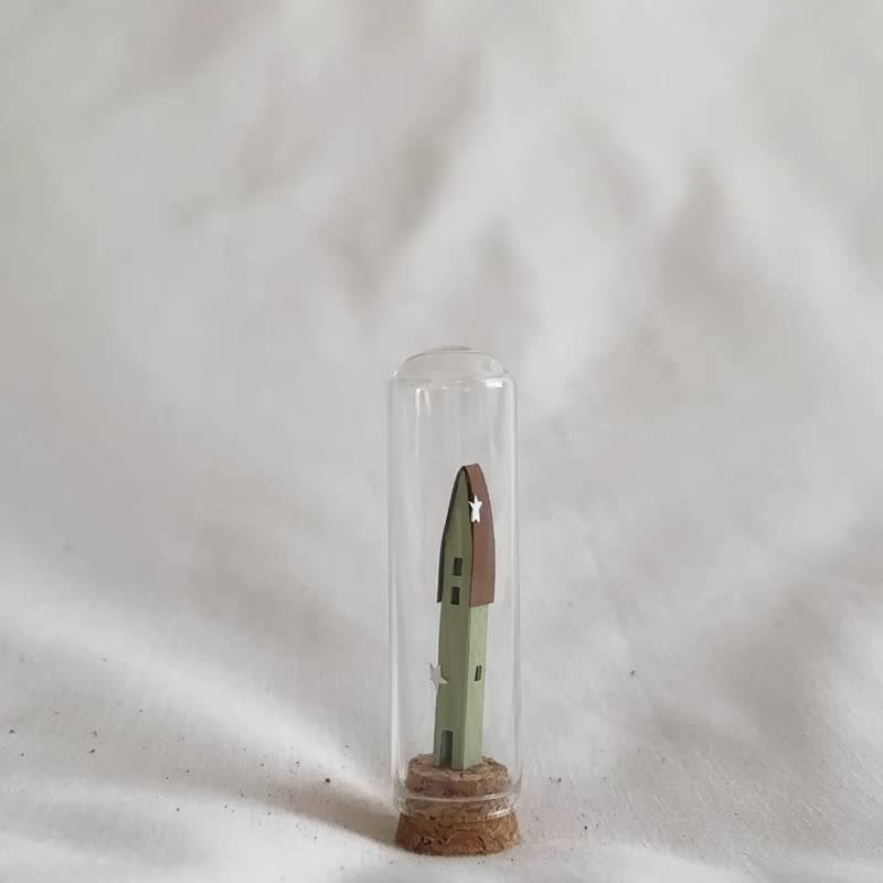 tiny paper house jar - pistachio house - 擺飾/家飾品 - 玻璃 