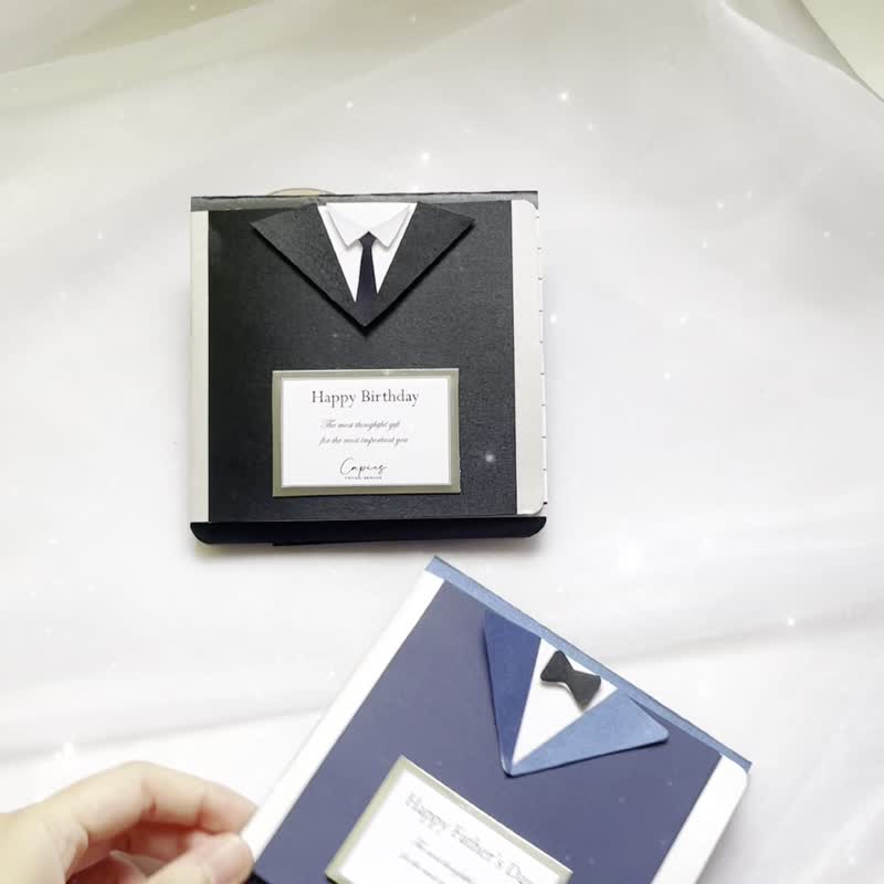 Gentleman's handmade book│Father's Day│Birthday│Boyfriend│Valentine's Day│Couple│Suit - Storage & Gift Boxes - Paper Blue