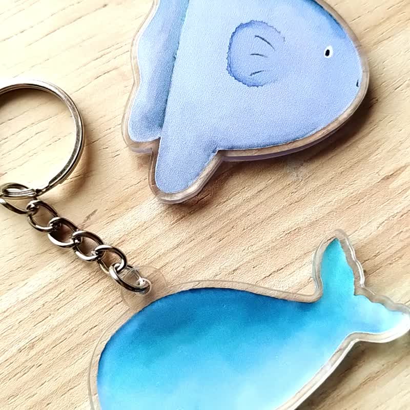 Sperm Whale Keychain - 鑰匙圈/鑰匙包 - 壓克力 多色