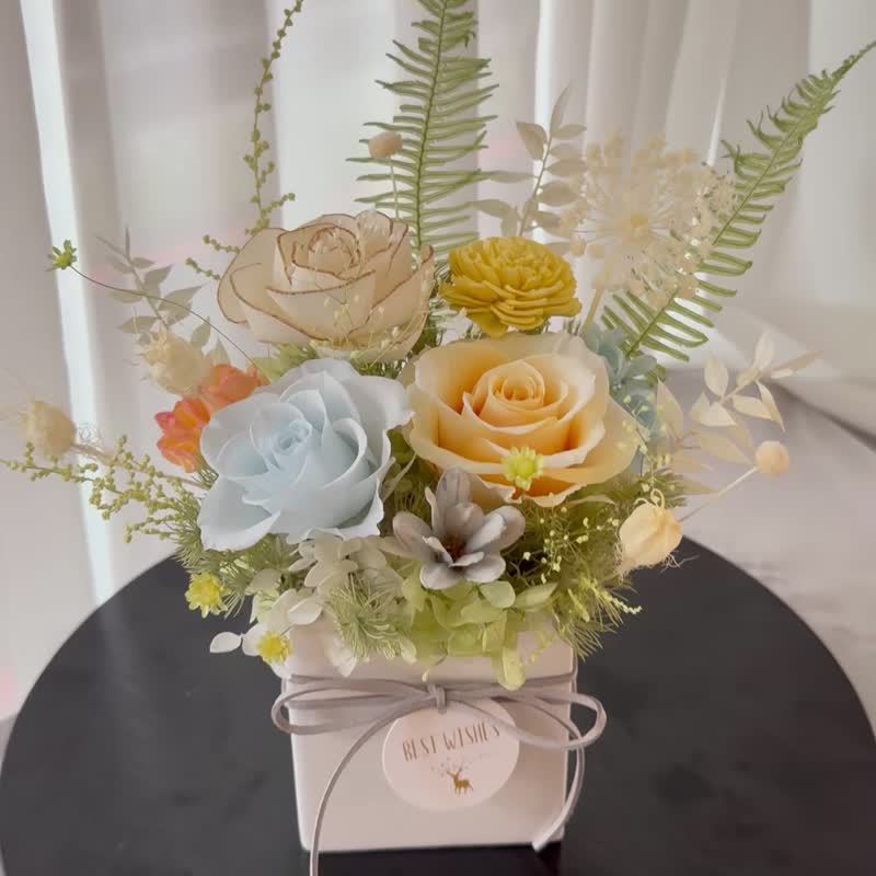 永生花桌花 祝賀花禮 調職花禮 盆花 - 乾燥花/永生花 - 植物．花 