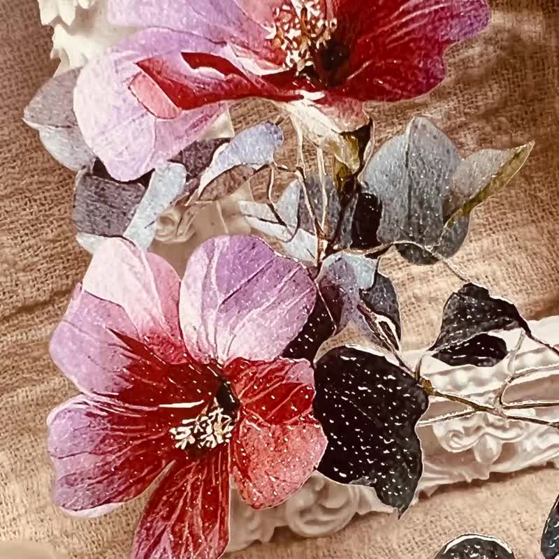 ดอกลิงฟ้า (Campsis Grandiflora) - มาสกิ้งเทป - พลาสติก หลากหลายสี