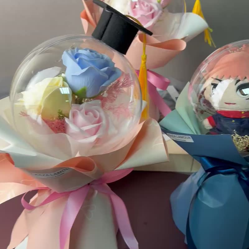 KL- 香芬玫瑰波波球畢業花禮 - 擺飾/家飾品 - 其他材質 