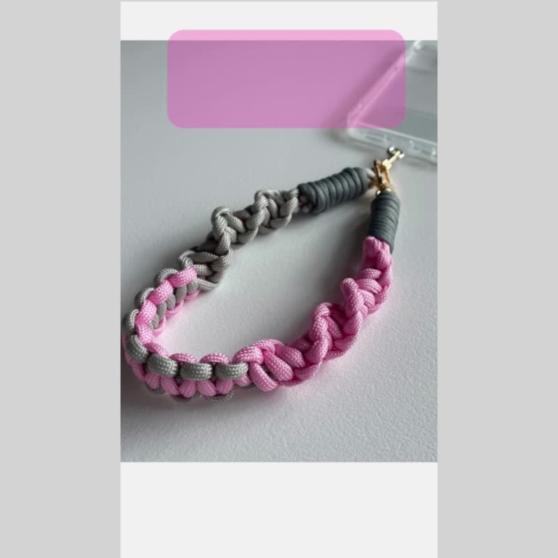 Choose from 5 colors / Paracord hand strap / Macrame braided 2WAY smartphone - Phone Accessories - Waterproof Material Pink