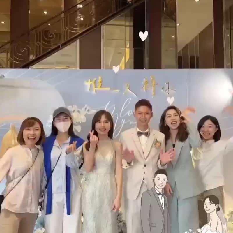 【韓系清新風格 婚紗插畫 婚禮濾鏡設計】 - 電子似顏繪/繪畫/插畫 - 其他材質 