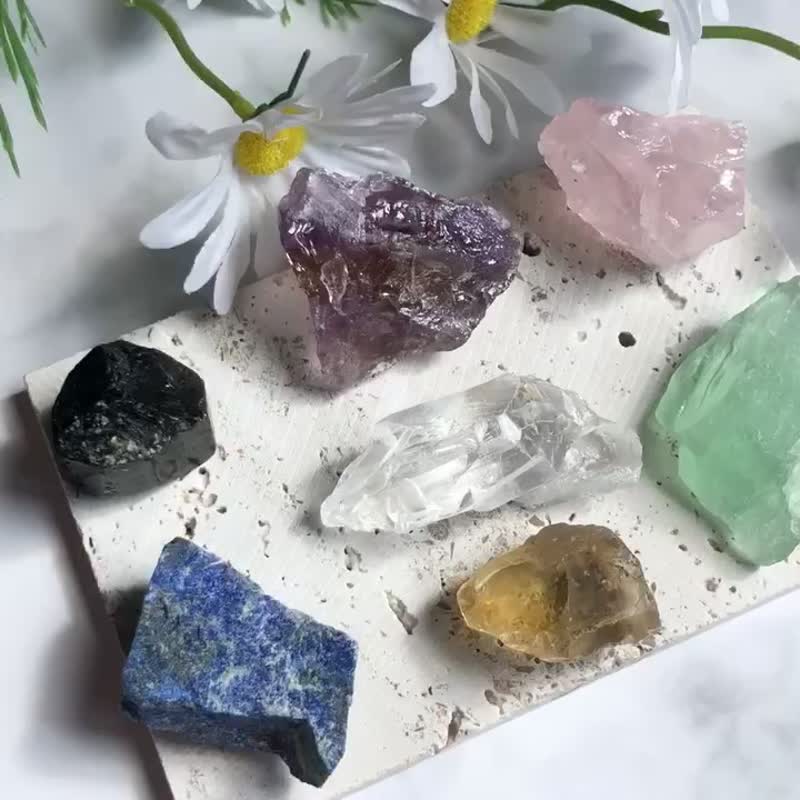 #老朋友限定禮【天然原礦七色組】B組/水晶原礦//僅一組 - 擺飾/家飾品 - 水晶 