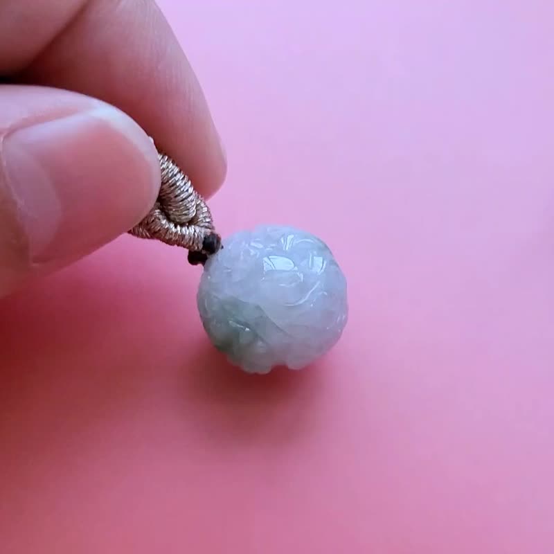 【親翠】天然翡翠 冰飄綠花九尾狐花珠調整式繩鏈 招人緣桃花 - 項鍊 - 玉石 多色
