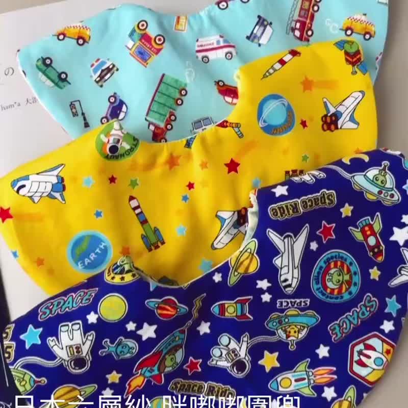 Six-layer gauze chubby hand-made bib and mouth towel Japanese and Korean pure cotton fabric - Bibs - Cotton & Hemp Multicolor