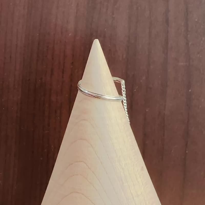 手作金工— 如影隨形的交織 925銀戒 多種戴法 雙圈鍊戒 925純銀 - 戒指 - 純銀 銀色